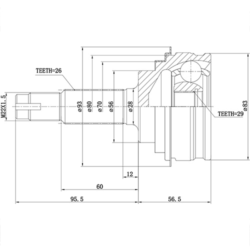 Z87013R — ZIKMAR — Шрус Наружный