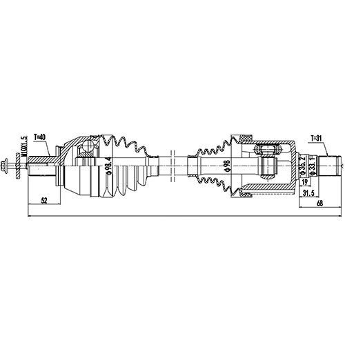 Z88219R — ZIKMAR — Полуось