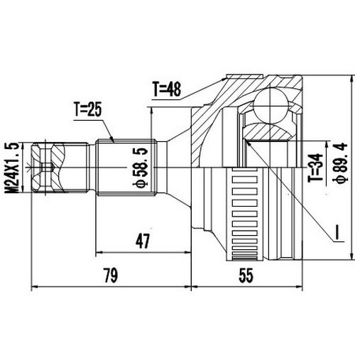 Z88334R — ZIKMAR — Шрус Наружный с кольцом "ABS"