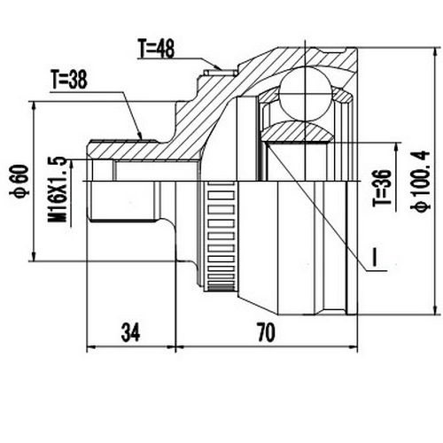 Z88335R — ZIKMAR — Шрус Наружный с кольцом "ABS"