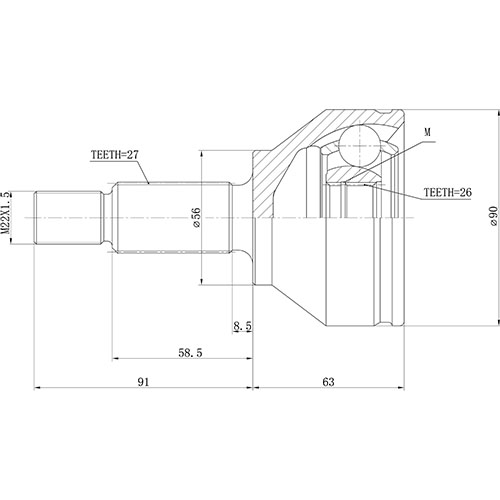 Z88500R — ZIKMAR — Шрус Наружный