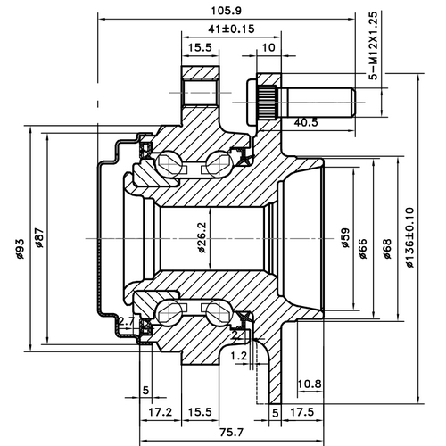 Z89105R — ZIKMAR — Ступица передняя