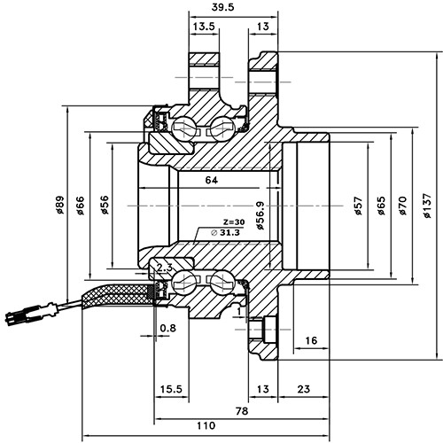 Z89302R — ZIKMAR — Ступица передняя с ABS