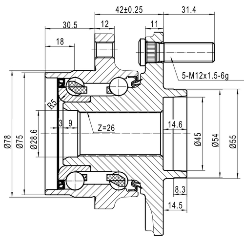 Z89343R — ZIKMAR — Ступица передняя