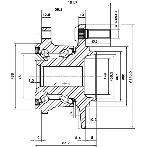 Z89354R — ZIKMAR — Ступица задняя