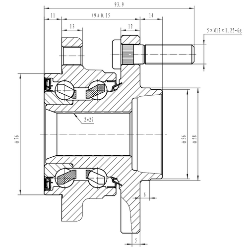 Z89359R — ZIKMAR — Ступица передняя с ABS