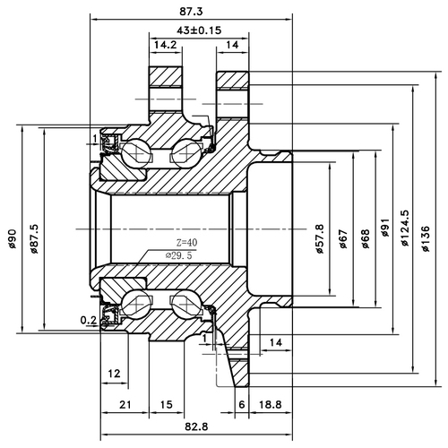 Z89366R — ZIKMAR — Ступица передняя с ABS