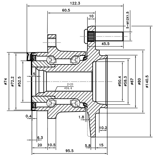 Z89367R — ZIKMAR — Ступица задняя