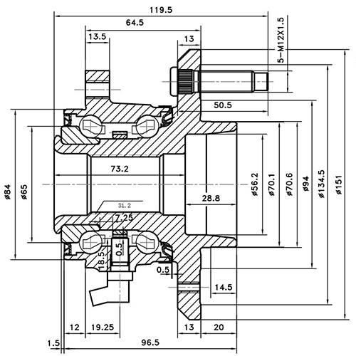 Z89373R — ZIKMAR — Ступица задняя