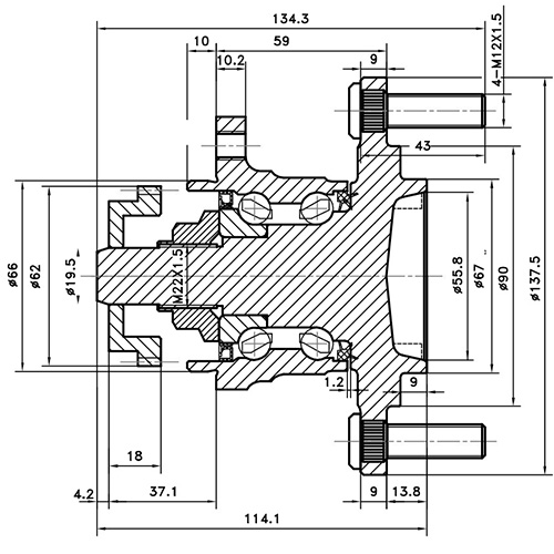 Z89419R — ZIKMAR — Ступица задняя в сборе