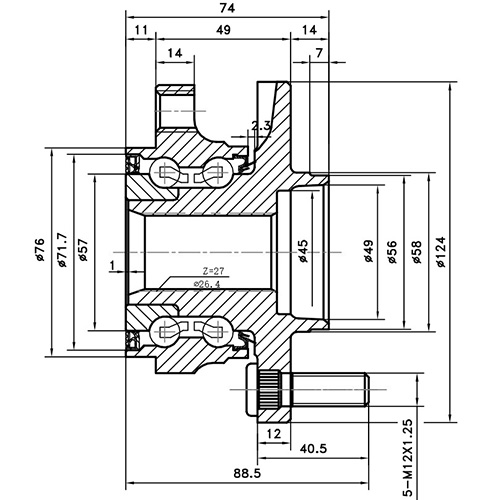 Z89424R — ZIKMAR — Ступица передняя