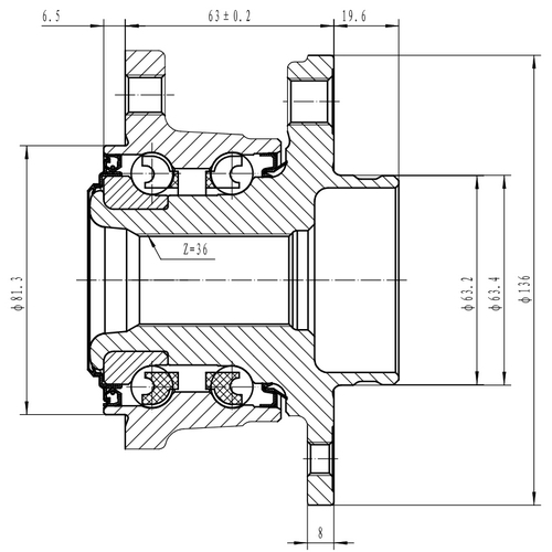 Z89459R — ZIKMAR — Ступица задняя