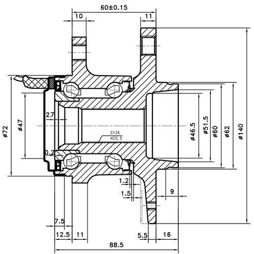 Z89483R — ZIKMAR — Ступица задняя