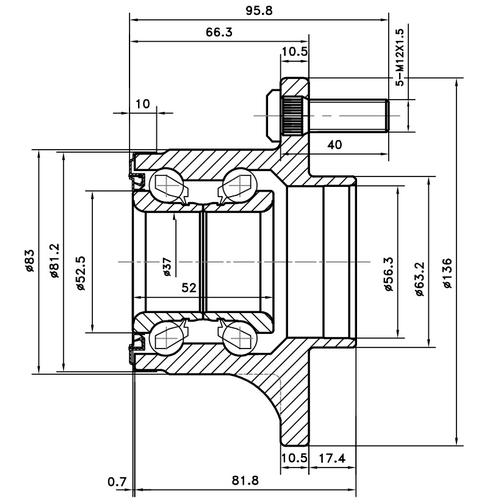 Z89512R — ZIKMAR — Ступица задняя