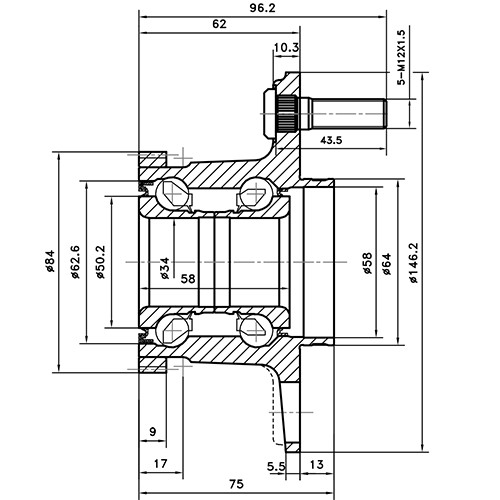 Z89581R — ZIKMAR — Ступица задняя