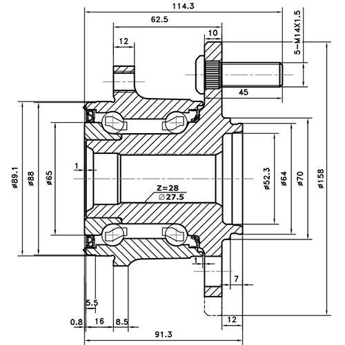 Z89628R — ZIKMAR — Ступица задняя