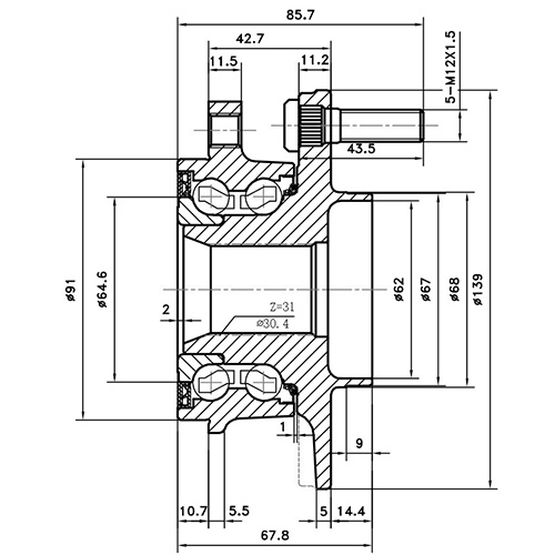 Z89635R — ZIKMAR — Ступица передняя