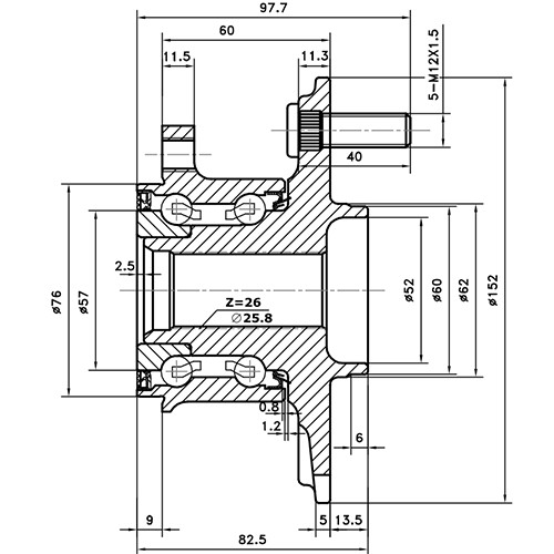 Z89653R — ZIKMAR — Ступица задняя