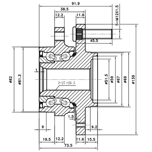 Z89682R — ZIKMAR — Ступица передняя