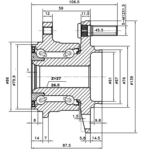 Z89687R — ZIKMAR — Ступица задняя