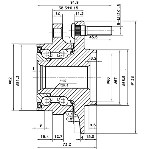 Z89693R — ZIKMAR — Ступица передняя